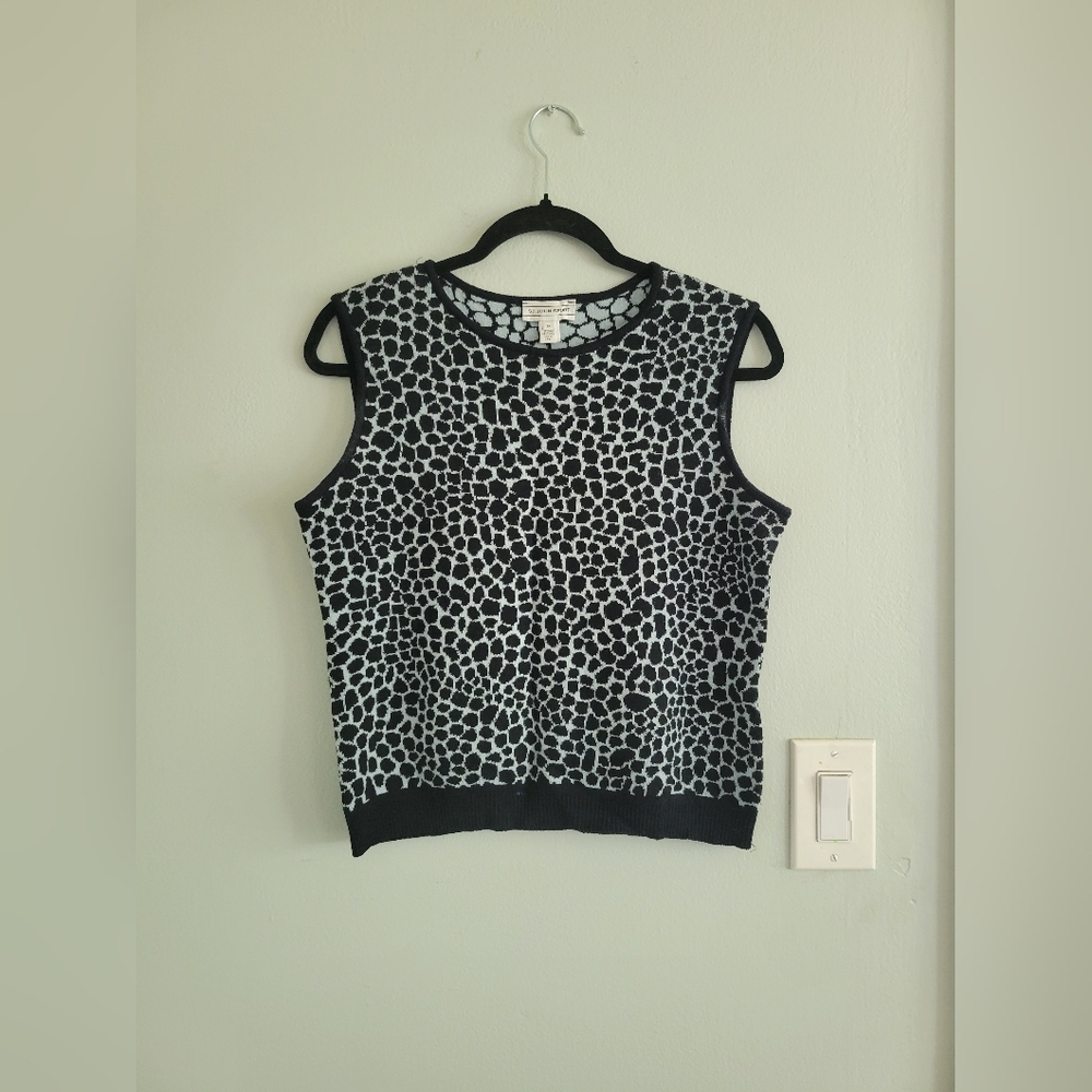 St. John Sport Sweater Vest Leopard Print